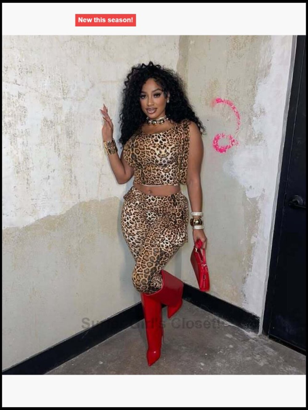 Sleeveless Leopard Print Crop Top Bodycon Pant Set with Lace Y2K Club Tracksuit - Picture 3 of 6